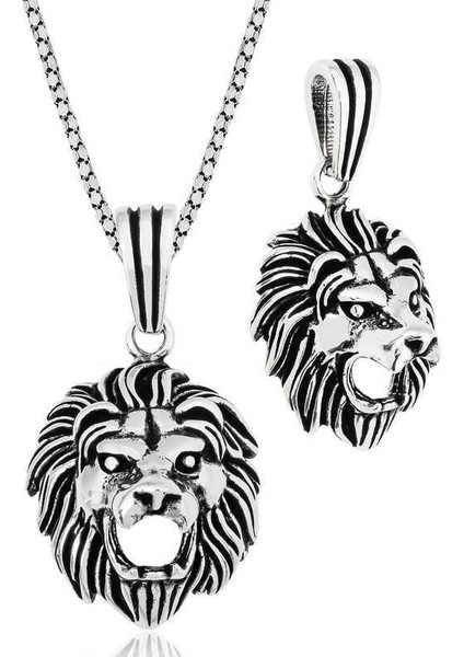 ​925 Ayar Gümüş Aslan Gümüş Kolye