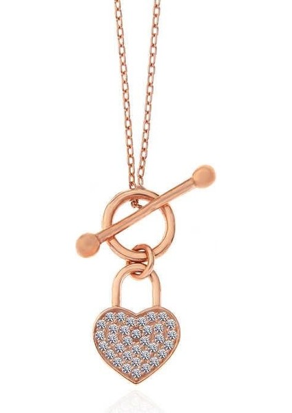 925 Ayar Gümüş Rose Sallantılı Kalp Kadın Kolye fiyatları