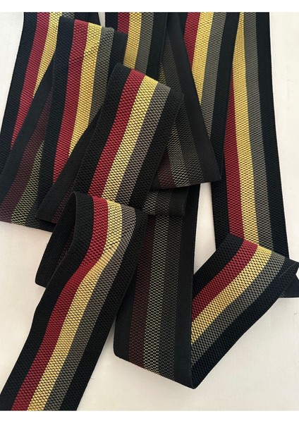 Siyah Kenar Kırmızı Sarı Yeşil Lastik Şerit