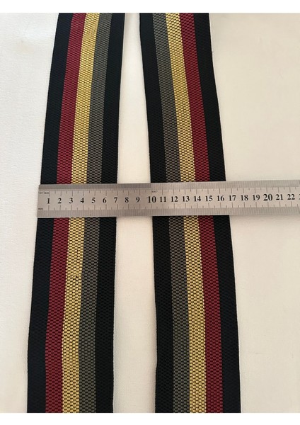 Siyah Kenar Kırmızı Sarı Yeşil Lastik Şerit