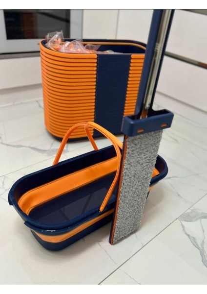 Renkli Katlanabilir Tekerlekli Temizlik Mop'u, Pratik ve Hafif Tasarım