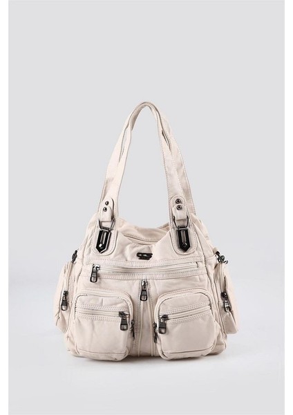 Diwer Bej Cilt Omuz Çantası