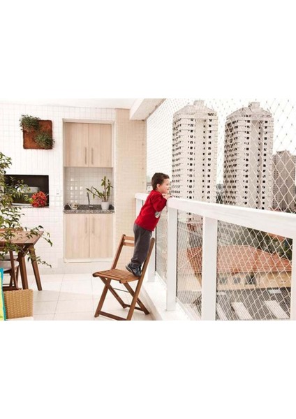 Balkon Filesi 3 Metre Çocuk Güvenlik Filesi Güvenlik Ağı (Göz Aralıkları 10 Cm)