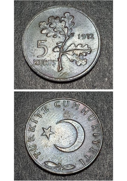 Escoines 39963688B532931F99 1972 5kuruş Ççt Para