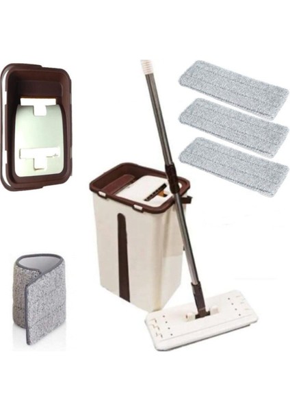 Yeni Nesil Mikro Fiber Tablet Mop 3 Paspaslı Temizlik Seti 2 Hazne
