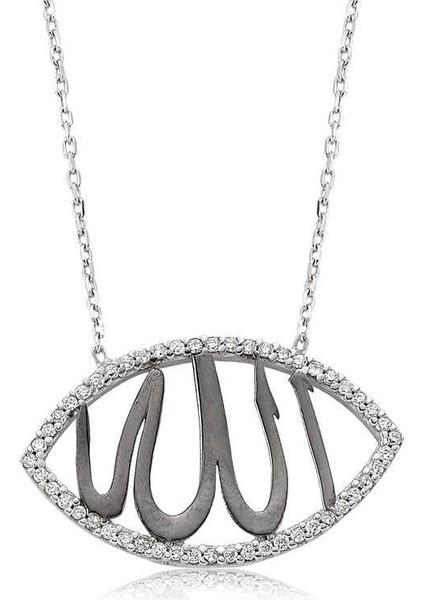 Gümüş Allah Yazılı Bayan Kolye