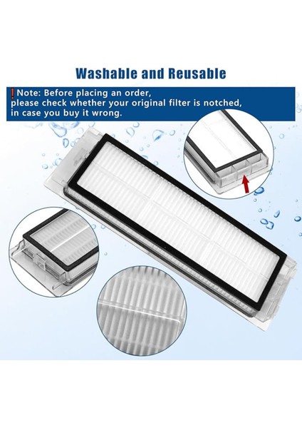 Dreame Bot L10S ULTRA/ L10S PRO- L10S Pro Gen 2(L10 Pro DEĞİL)Uyumlu Hepa Filtre Yedek Parça Seti- 2 Adet modelleri