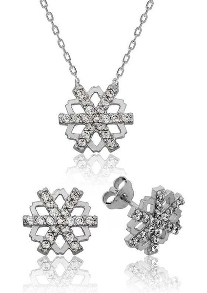 925 Ayar Gümüş Kar Tanesi Set