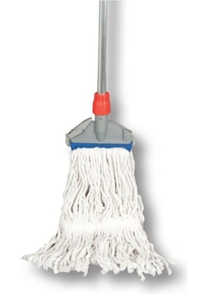 Beyaz Çift Kovalı Temizlik Arabası Seti, Yedek Mop ve Dar Tutucu, 17CM