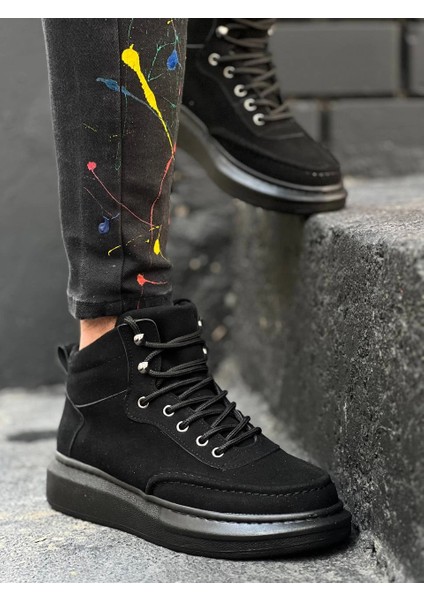 KB-0994 Kuback Siyah Süet Siyah Yüksek Taban Erkek Bilek Bot modelleri