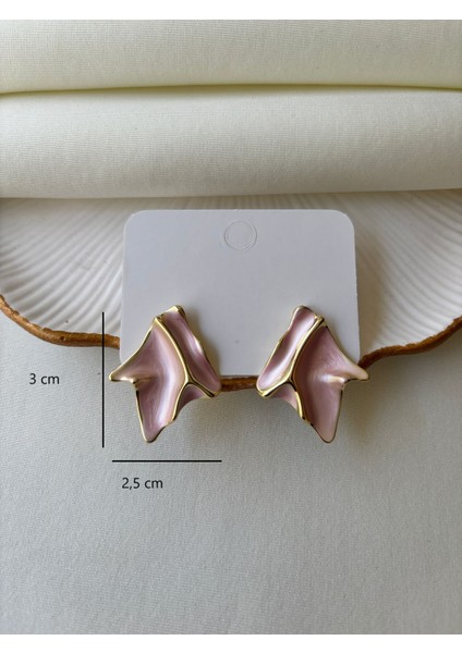 Gold Detaylı Yaprak Model Sedefli Renkli Kadın Küpe fiyatları