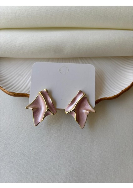 Gold Detaylı Yaprak Model Sedefli Renkli Kadın Küpe modelleri