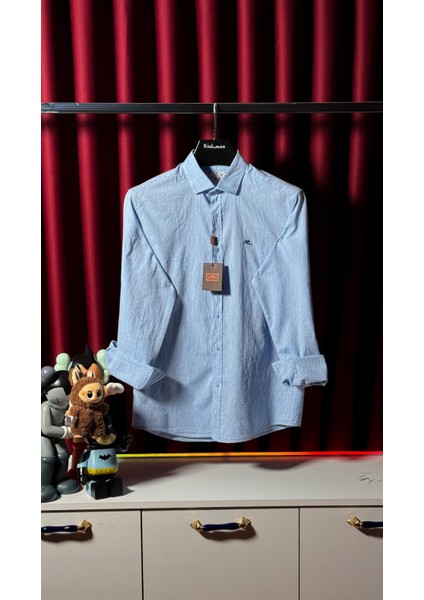 Erkek Keten Gömlek – Bebek Mavisi, Hafif ve Şık Tasarım fiyatları