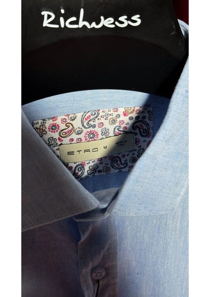 Erkek Keten Gömlek – Bebek Mavisi, Hafif ve Şık Tasarım modelleri