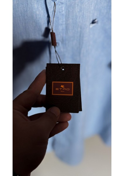 Erkek Keten Gömlek – Bebek Mavisi, Hafif ve Şık Tasarım indirimleri