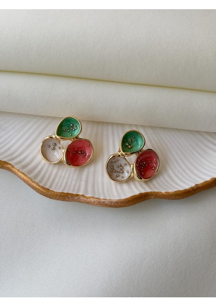 Üç Renkli Tasarım Kadın Küpe fiyatları