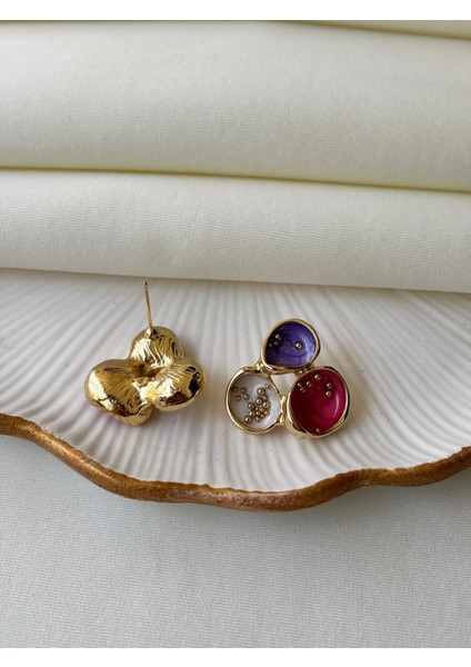 Üç Renkli Tasarım Kadın Küpe fiyatları