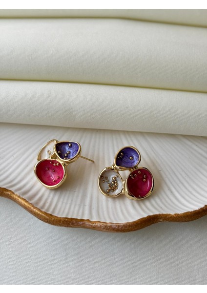 Üç Renkli Tasarım Kadın Küpe fırsatları