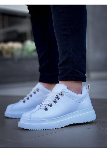 Kb-X4 Kuback Beyaz Cilt Yüksek Taban Bağcıklı Günlük Erkek Ayakkabı fiyatları