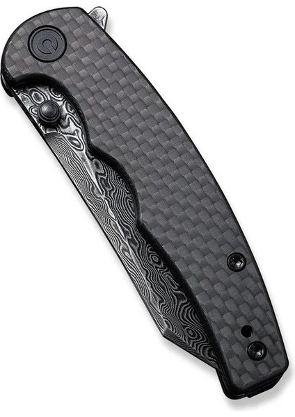 P87 Folder Flipper Knife Damascus Carbon Fiber Handle Çakı indirimleri