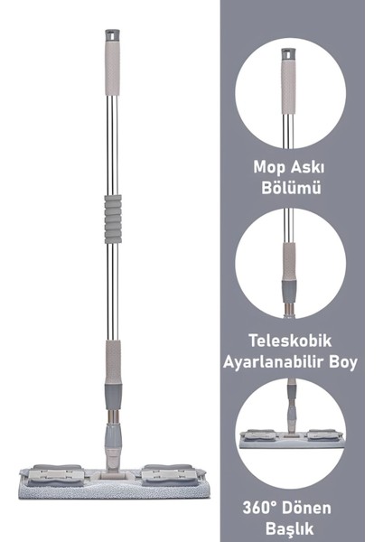 Mandallı Mikrofiber Bezli Çok Amaçlı Temizlik Mop ve Paspası fiyatları