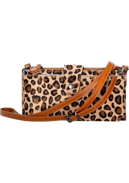 Mulvxurg URG02 Lozan Strap 6.5 Inch Uyumlu Deri Kartlıklı Kılıf Leo1 Leopar (Mulvix)
