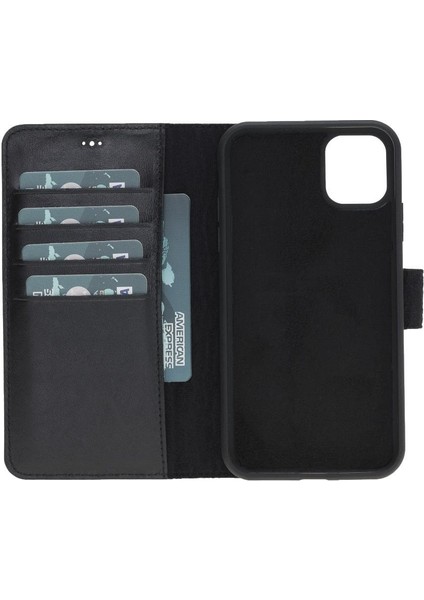 Mulvxurg URG02 Apple Iphone 11 Uyumlu Deri Cüzdanlı Kılıf Siyah (Mulvix) fırsatları
