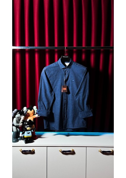 Koyu Mavi Erkek Keten Gömlek fiyatları