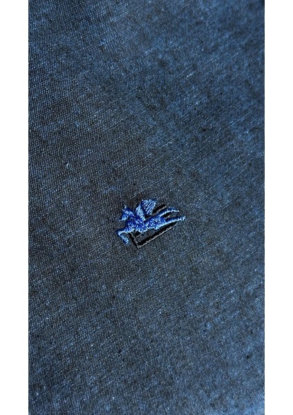 Koyu Mavi Erkek Keten Gömlek fırsatları