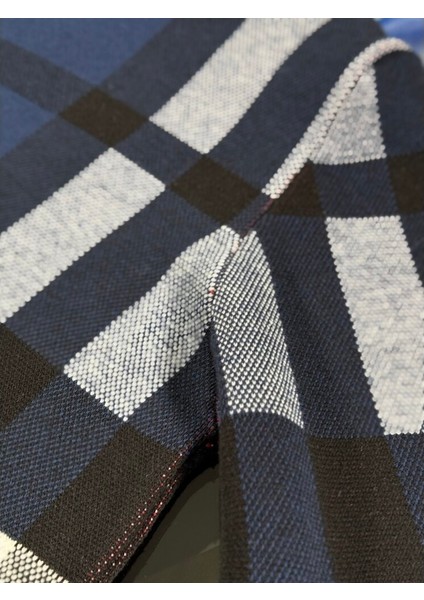 Ekose Desenli Lacivert Kazak Premium Kalite ve Modern Kesim indirimleri