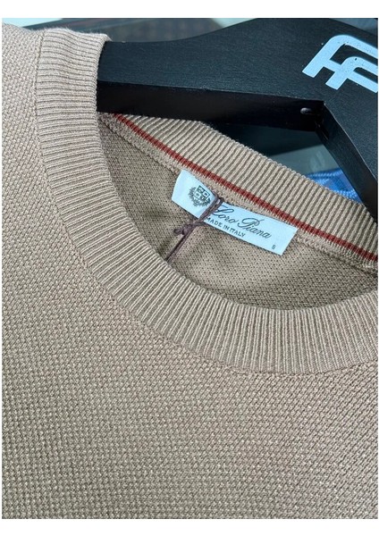 Nakış Logo Işlemeli Bej Triko Kazak modelleri