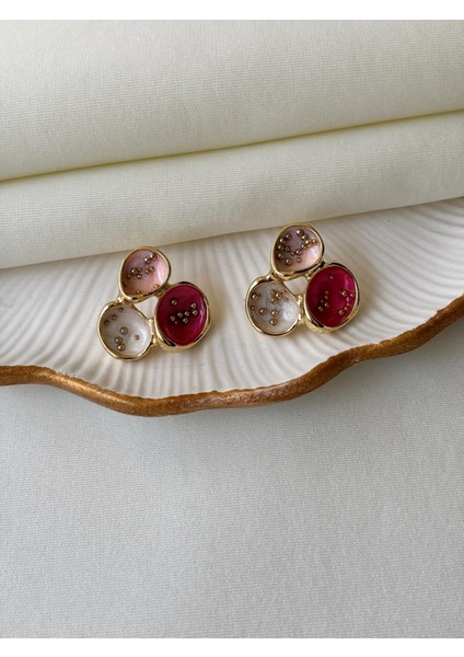 Üç Renkli Tasarım Kadın Küpe fiyatları