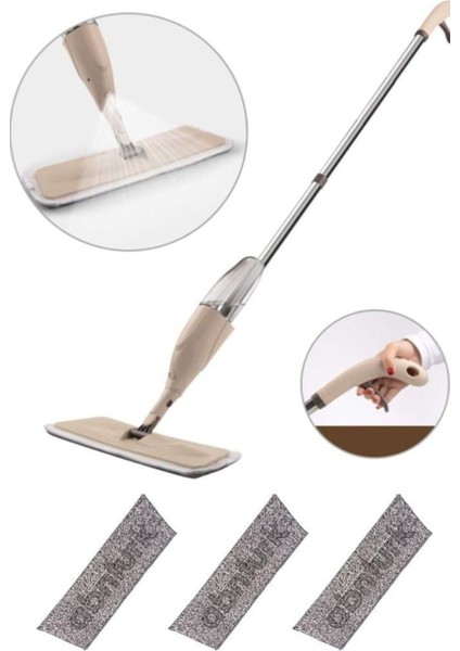 3'lü Mikrofiber Paspaslı Spreyli Mop, Metal Sap, Büyüksu Tank, Türk Malı fiyatları