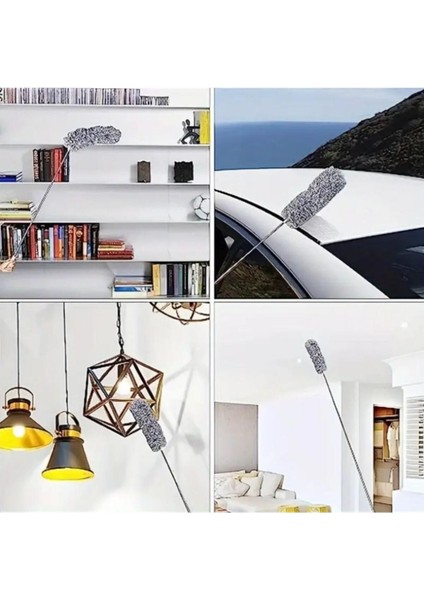Teleskopik Toz Alma Fırçası, 280CM, Ergonomik, Bükülebilir, Köşe ve Bucak Temizliği
