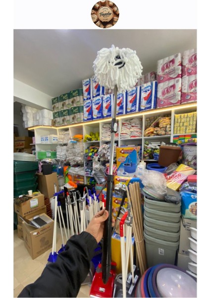 Çevre Dostu Döner Başlıklı Temizlik Seti, Mikrofiber Paspas ve Yedek Sapli, Gri Renk modelleri