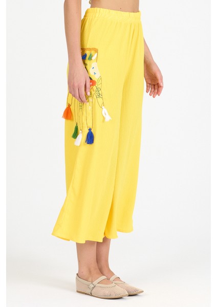 Kadın Yanı Nakışlı Örme Pantolon RD24YB110913 modelleri