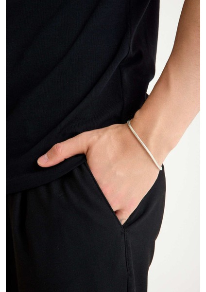 925 Ayar Gümüş Unisex Yuvarlak Yılan Bileklik 3 mm