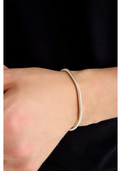 925 Ayar Gümüş Unisex Yuvarlak Yılan Bileklik 3 mm fiyatları
