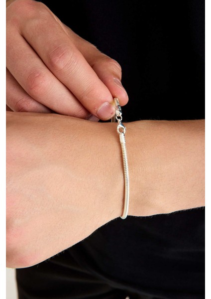 925 Ayar Gümüş Unisex Yuvarlak Yılan Bileklik 3 mm modelleri