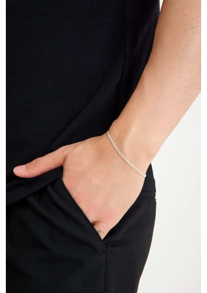 925 Ayar Gümüş Unisex Rambo Zincir Bileklik 3 mm