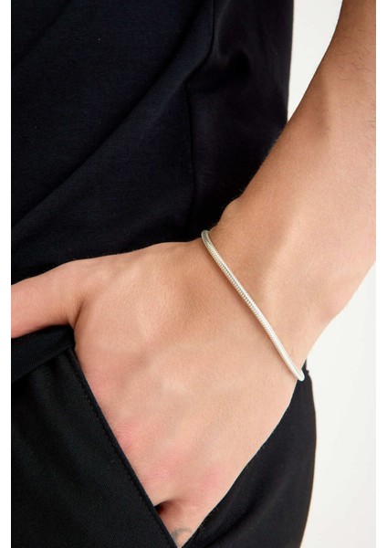925 Ayar Gümüş Unisex Yuvarlak Yılan Bileklik 3 mm indirimleri