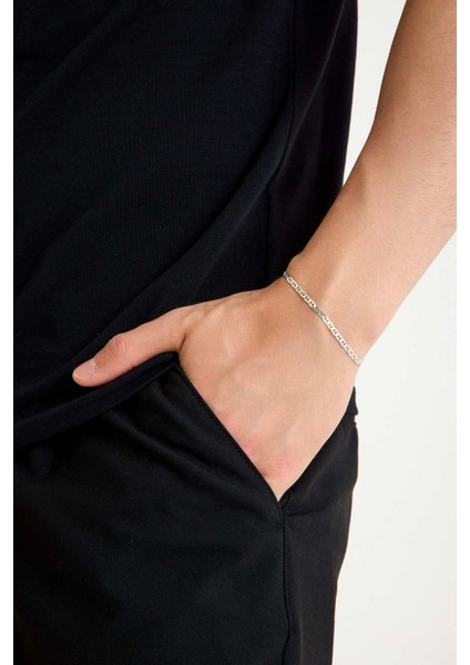 925 Ayar Gümüş Unisex Barlı Bileklik 2mm