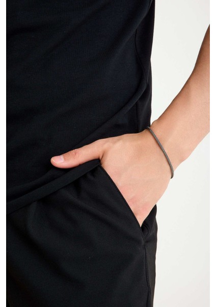 925 Ayar Gümüş Oksitli Erkek Yuvarlak Bileklik Hint Bileklik 2.5 mm 21 cm indirimleri