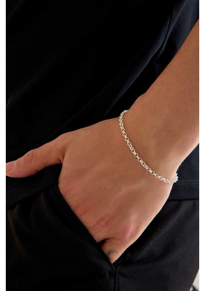 925 Ayar Gümüş Unisex Doç Bileklik Doç Zincir Bileklik 3 mm fiyatları
