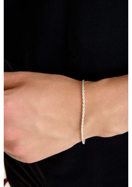 925 Ayar Gümüş Unisex Burgu Halat Bileklik 2mm fiyatları