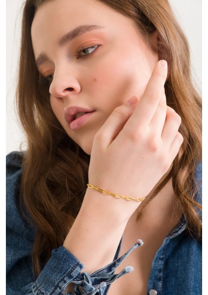 925 Ayar Gümüş 18K Altın Kaplama Forse Bileklik fiyatları