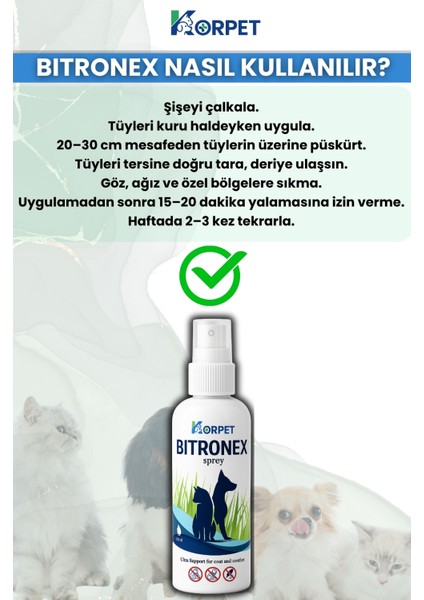 Bitronex Sprey 100 Kedi, Köpek, Kuş, Tavşan,bit, Pire ,kene, Karınca, Deri Tüy Bakım Ürünü fırsatları