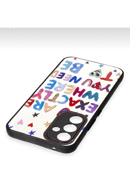 Samsung Galaxy M34 Kılıf Aynalı Desenli Casetify Renkli 3D Yazılı Resimli Figür Emoji Mirror Reflect