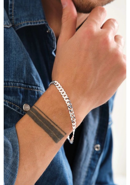 925 Ayar Gümüş Italyan Gurmet Bileklik 6 mm