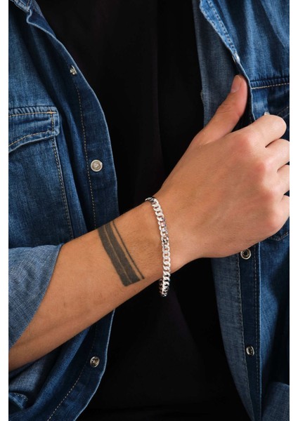 925 Ayar Gümüş Italyan Gurmet Bileklik 6 mm fırsatları